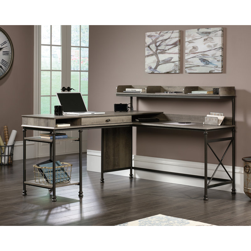 Bureau en L Canal Street sans disque, Brun / Noir