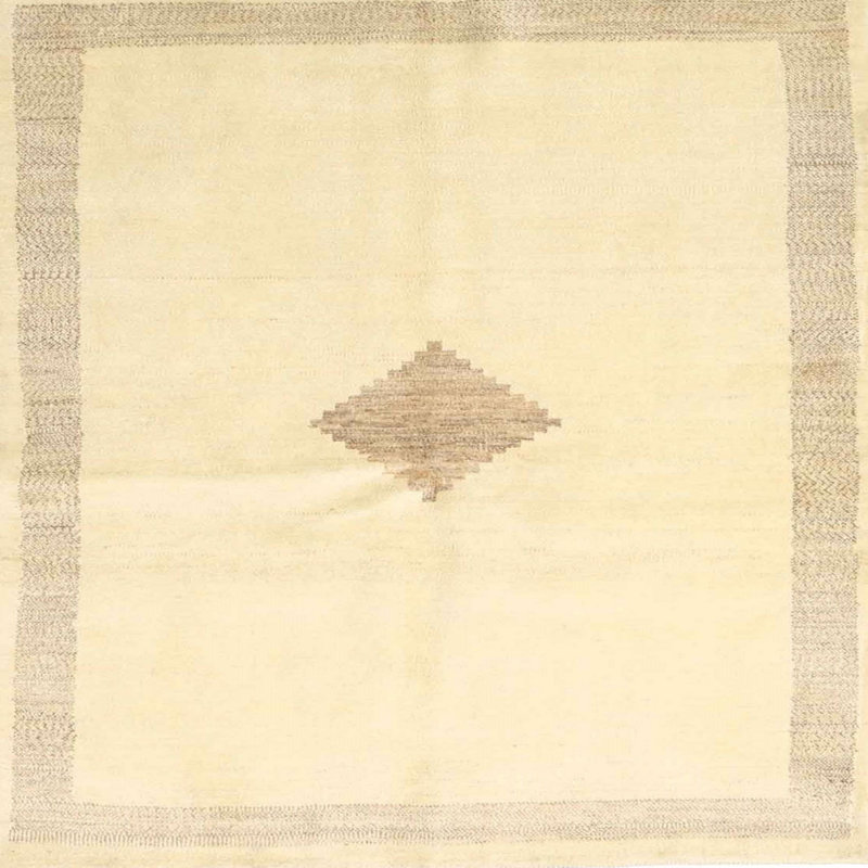 Tapis beige contemporain, Carré 6 pi
