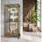 Ansel Curio Display Cabinet, Iron Leg Base, Two-Way Sliding Locking Door, LED Lighting