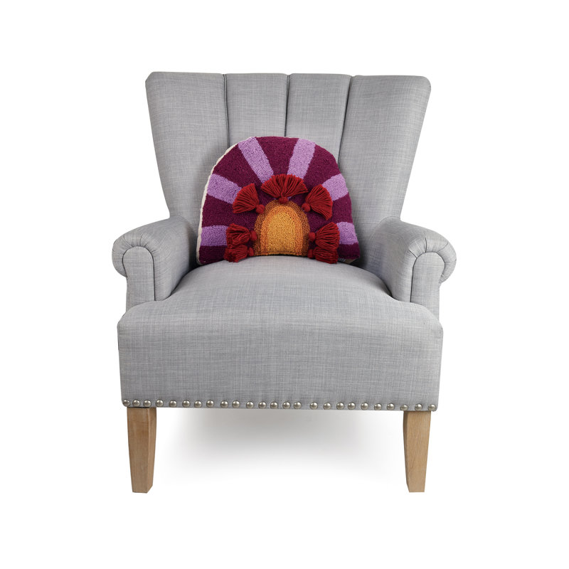 In Bloom Wool Hook Pillow with Tassels