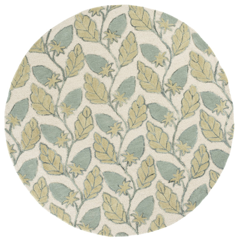 Jardin 626 Hand Tufted 90% Wool; 10% Cotton Floral Rug, Round 6'