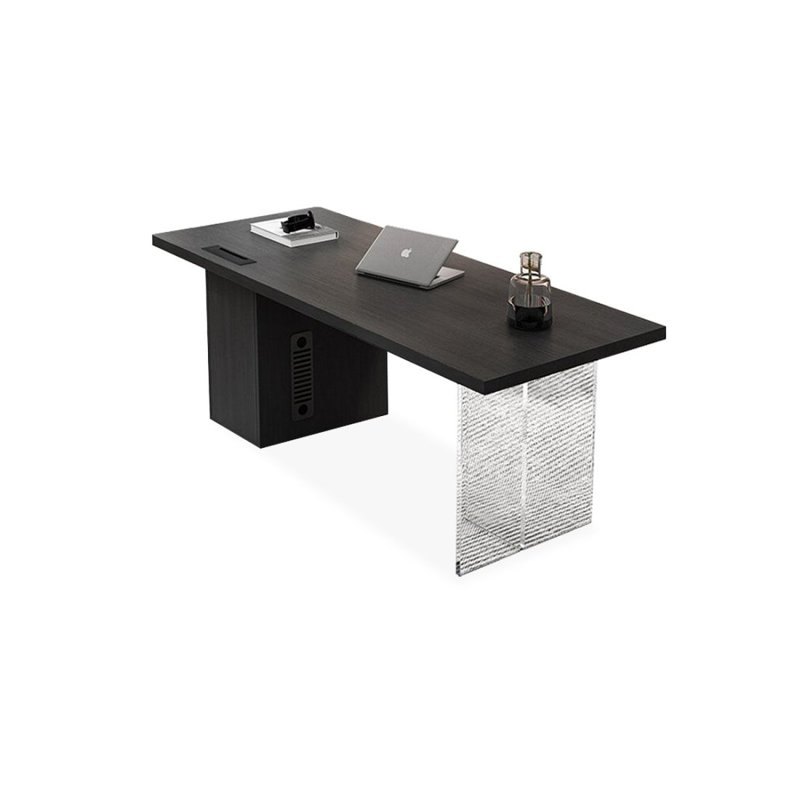 Bureau et bibliothèque intégrés modernes et simples, 29.53" H x 62.99" W x 27.56" D, Noir