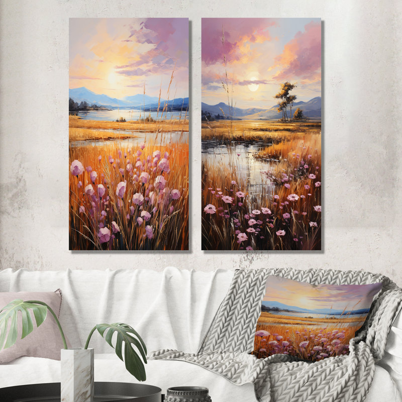 Ensemble de 2 reproductions d'art en métal Natural Harmony, H 28 po x l 24 po