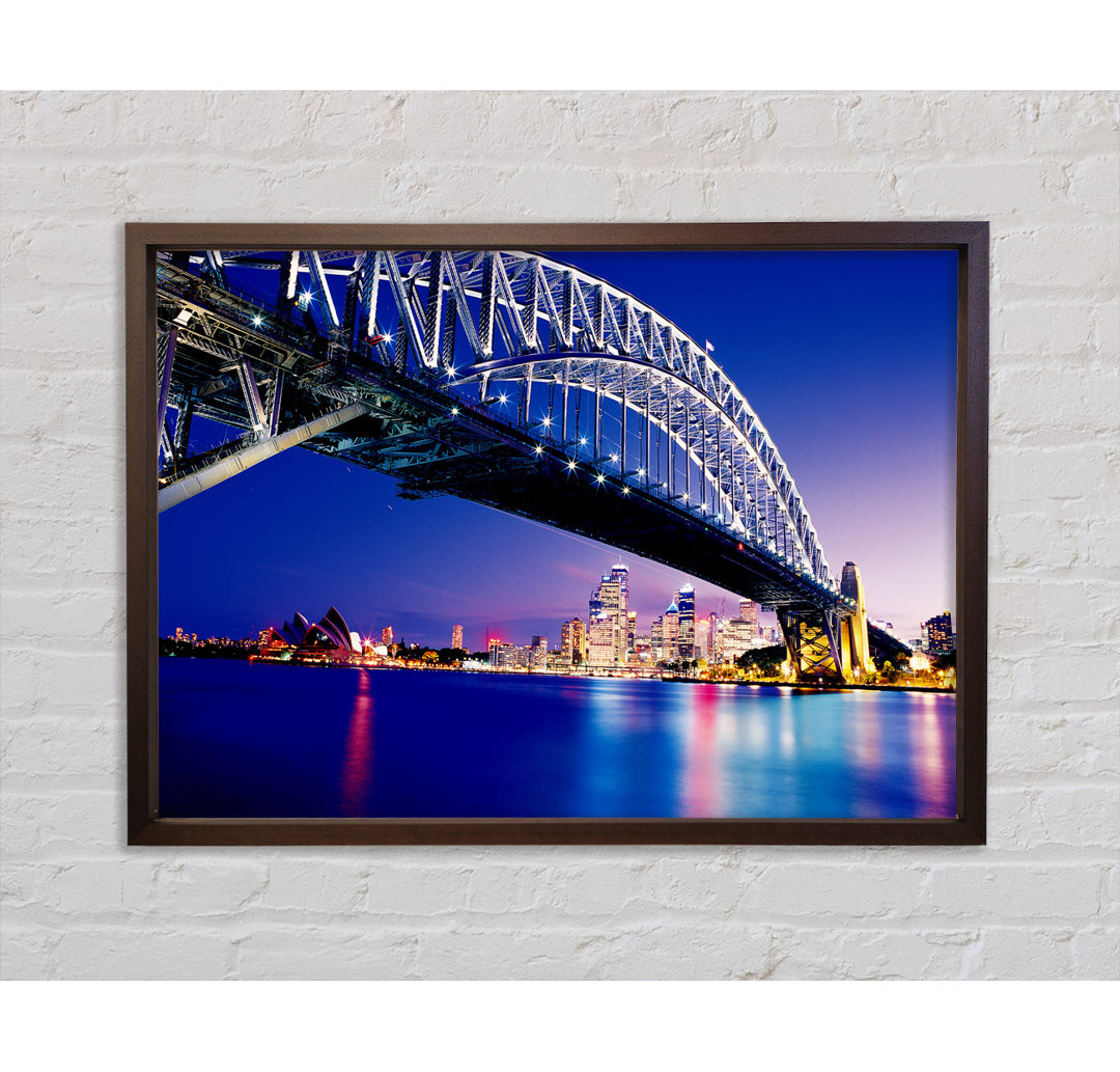 Sydney Harbour Bridge Blue Night - Einzelbildrahmen Kunstdrucke auf Leinwand