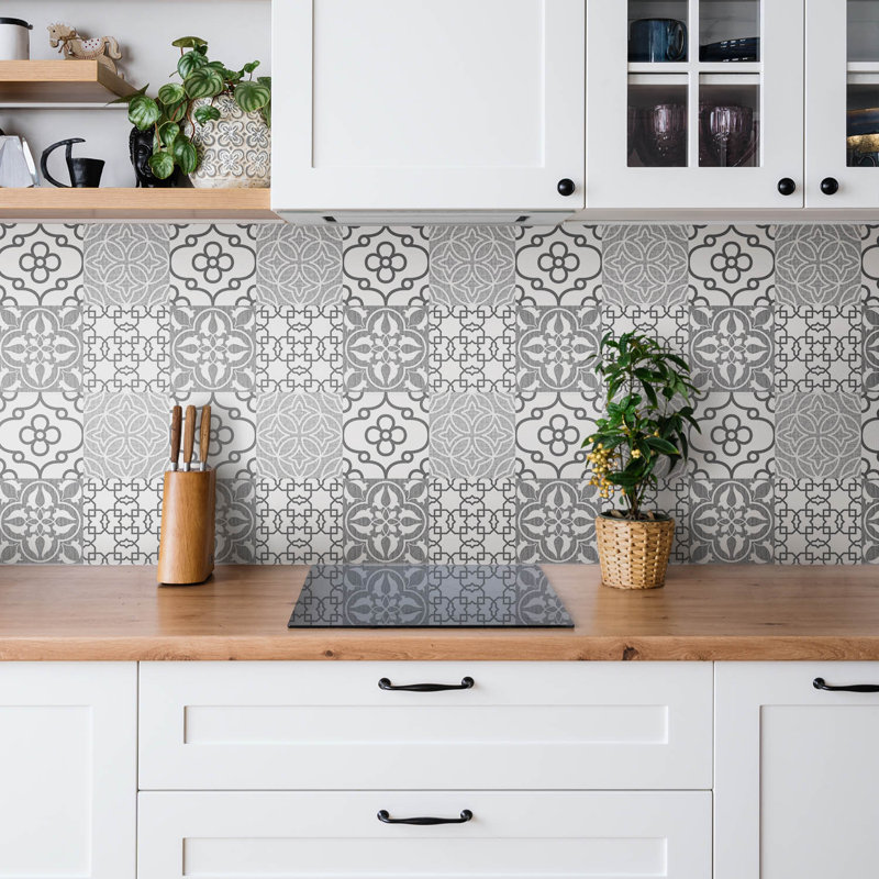 Rosenkranz 30cm x 30cm PVC Mosaic Tile in Gray