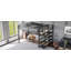 Grand lit mezzanine avec bureau et escalier de rangement, lits mezzanine en métal avec lumières DEL, ports USB-238415537-238415539