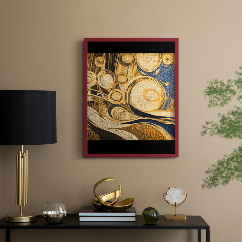 «Abstract Abstract», reproduction encadrée - prêt à accrocher, Rouge, H 14 po x l 11 po