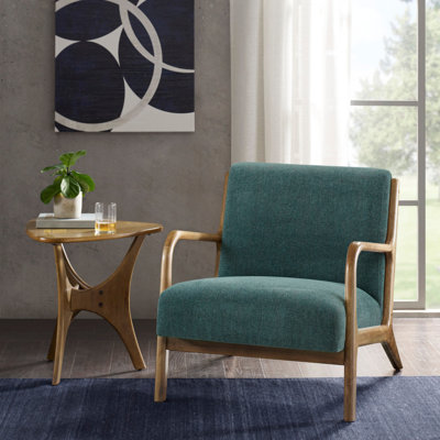 Méridienne Mid-Century moderne en bois massif - Revêtement texturé avec mousse haute densité