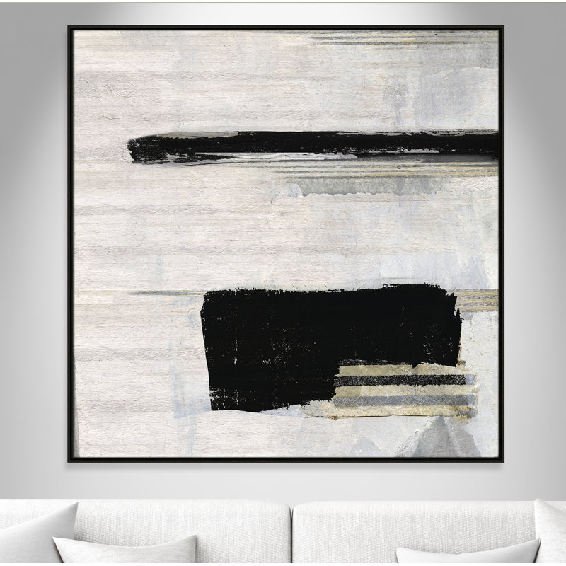 «La Bande II» par Sally Swatland, Cadre flottant espresso, H 46,5 po x l 46,5 po