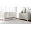 Milk Street Baby Branch Double Dresser (Snow with Acacia Knobs)
