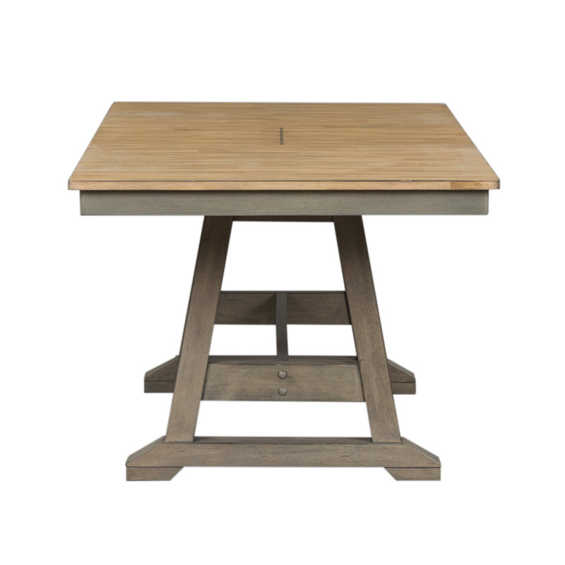 Keswick Trestle Dining Table w/ 18" Leaf, Gray