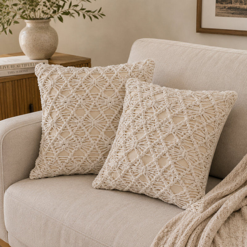 Chipperfield Square Cushion, White