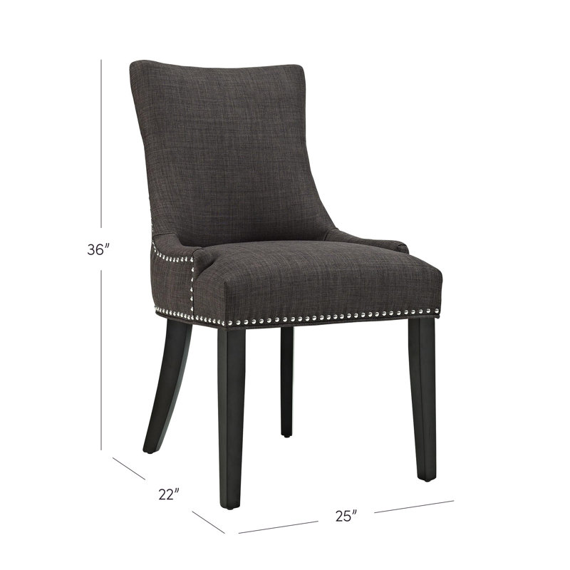 Chaise de salle à manger (une seule chaise) rembourrée en tissu Porch & Den Helen par Modway, Gris, 1