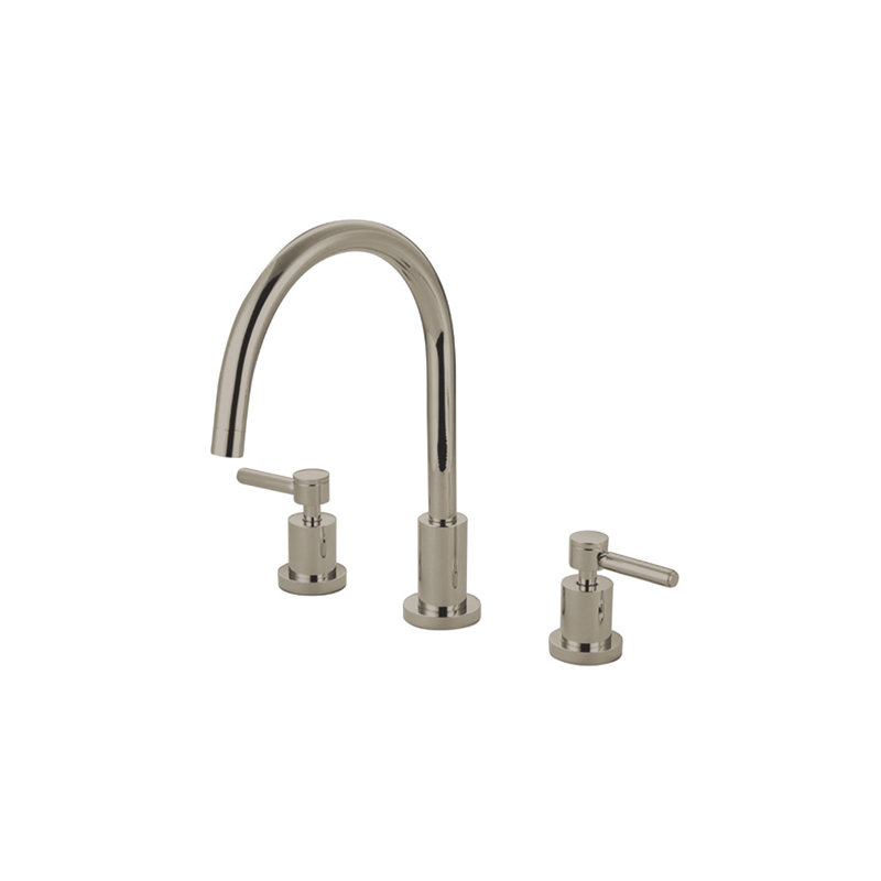 South Beach Double Handle Widespread Kitchen Faucet, Polished Nickel