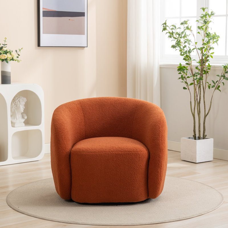 Fauteuil demi-tonneau Katherline, Mélange de polyester orange