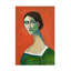 Femme rétro en vert sur toile