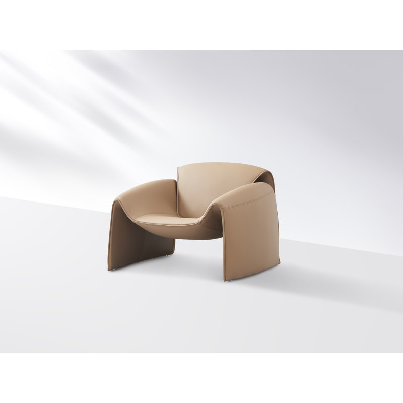 Faux Leather Club Chair, Brown Faux Leather