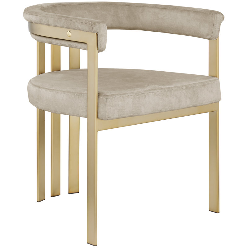 Marcello Velvet Ladder Back Arm Chair, Stone Velvet