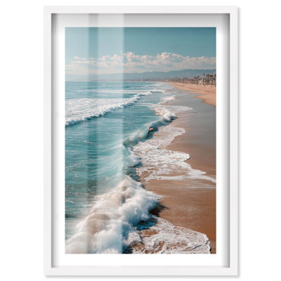 Splash of California Shadowbox Print Coastal Photography by Notoriart, White Frame, 24 x 36