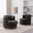 Genuine Leather Barrel Chair(Set Of 2)-673869885