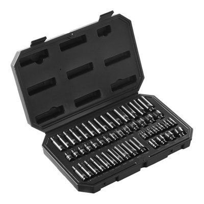 48-Piece CR-MO Impact Socket Set - Heavy Duty 1/4" Drive 6-Point Mechanic Tool Kit with Organized Storage Case