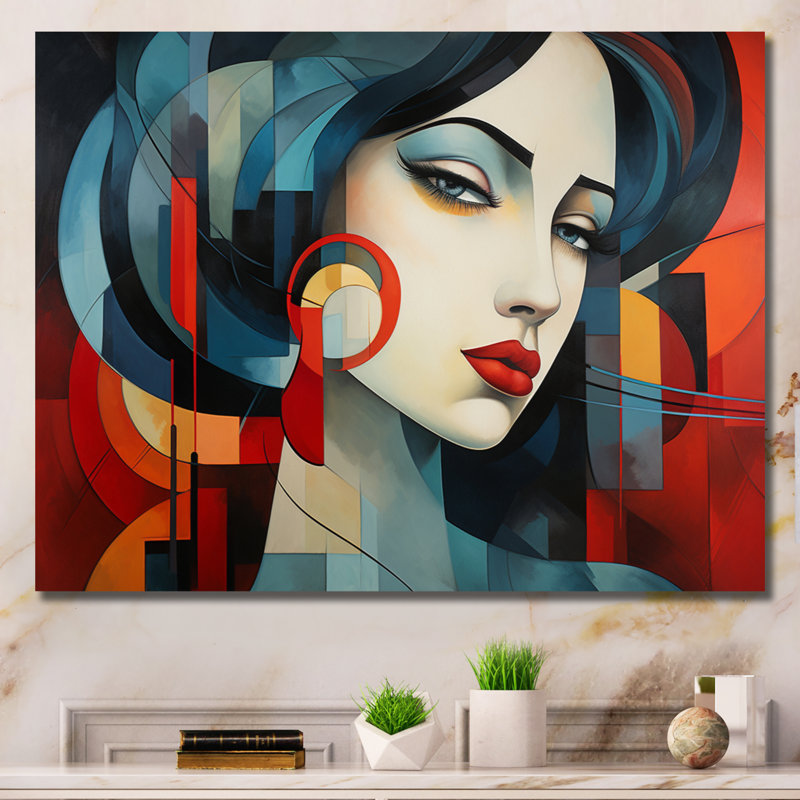 «Cubism Art Modern», reproduction sur toile, Toile tendue, 24" H x 32" W