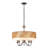5-light Rattan Candelabra Pendant Light with Diffuser