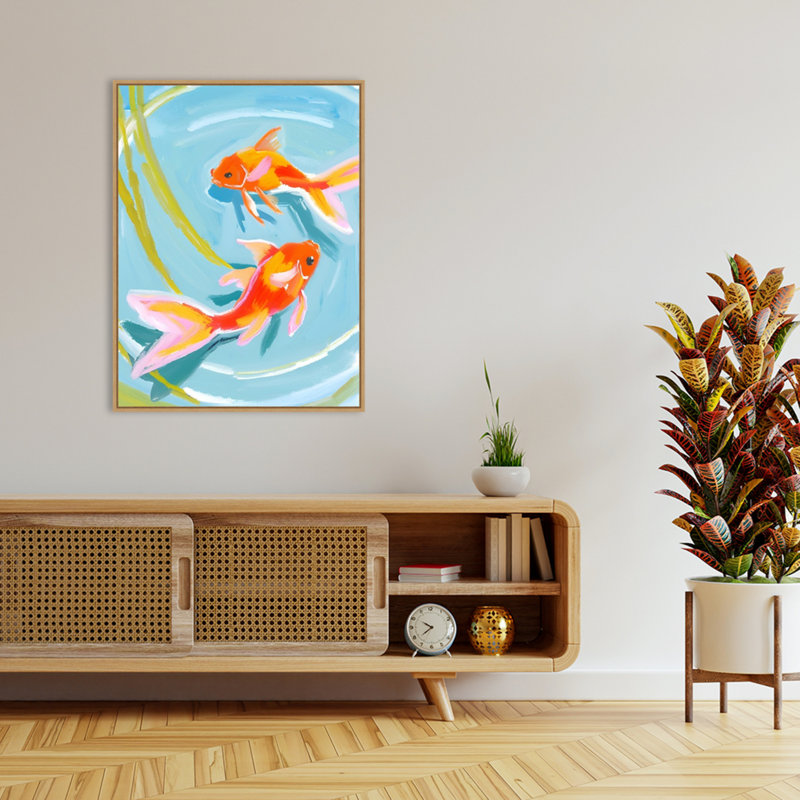 «Golden Pond Dance» par Ohkimiko, reproduction d'art sur toile encadrée