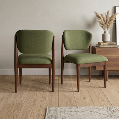 Chaise rembourrée moderne avec pieds en bois massif pour la salle à manger