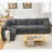 Versatile Modular Sectional Sofa Set With Soft Linen Upholstery And Rolled Arms