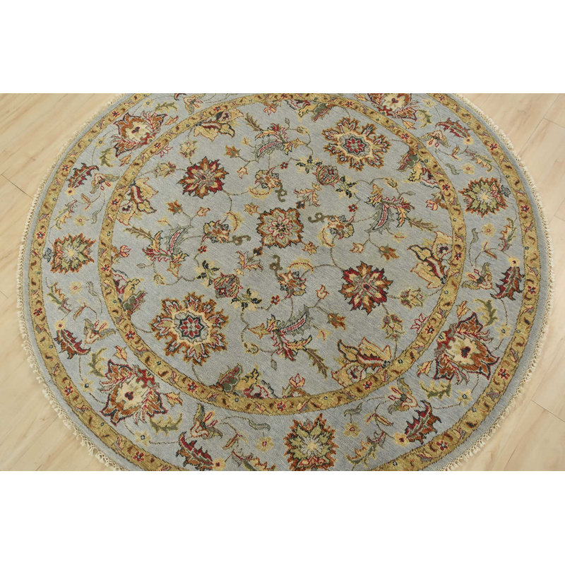 Tapis bleu nouvel âge en laine 5 pi x 5 pi Mynevere