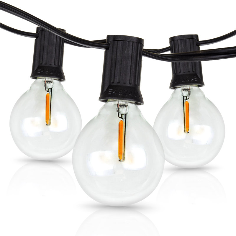 50 pi. Guirlandes lumineuses d'extérieur à DEL intelligentes, application Smart Life, fonctionne avec Alexa, assistant Google, IFTTT, accessoires de patio d'extérieur à intensité variable synchronisés avec les lumières musicales