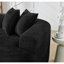 4 places noir minimaliste incurvé, revêtement en chenille, rembourrage en mousse haute densité, confortable pour une utilisation à long terme, facile à démonter et à laver avec la conception en nuage, éponge de soutien, déplacer différent