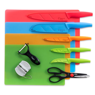 Ozeri Elite Chef 15-Piece Stainless Steel Cutlery, Knife & Cutting Mat Set