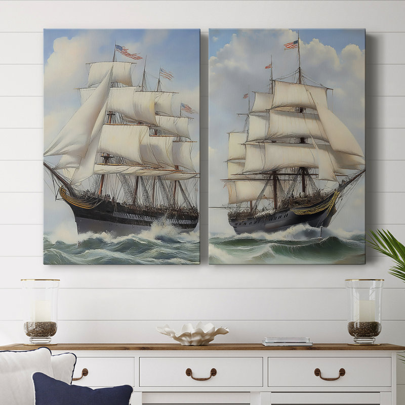 NAUTICAL Series LX - Toile tendue avec châssis de qualité supérieure - Prêt à être accroché