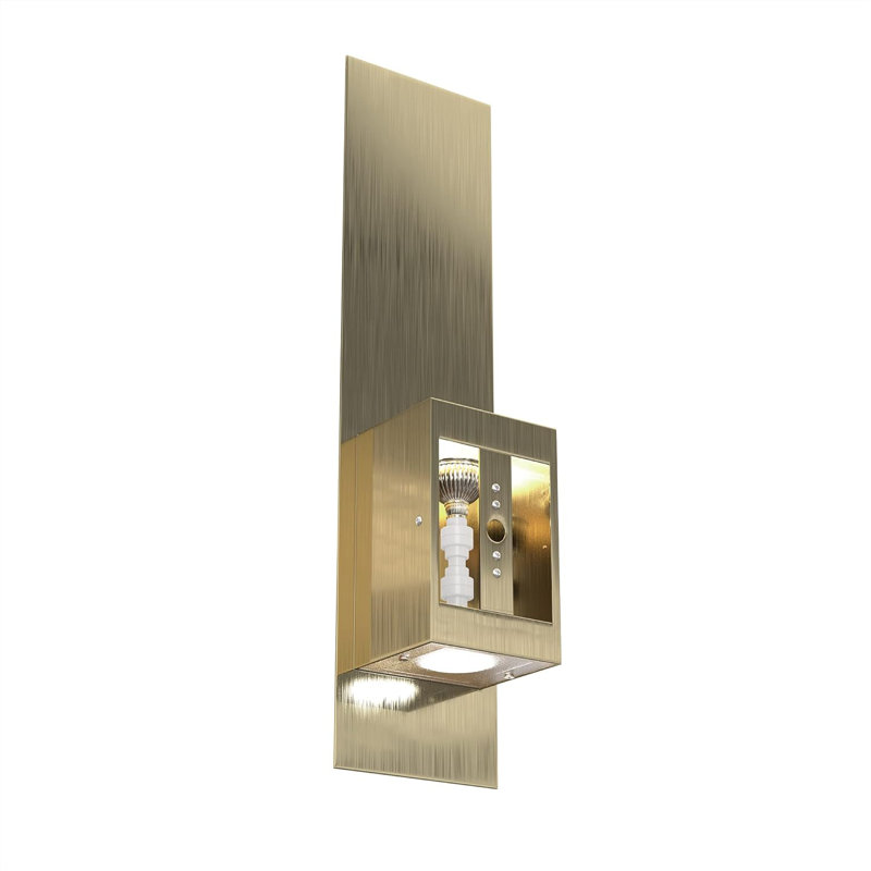 2-Light LED Wall Sconce, Aged Brass