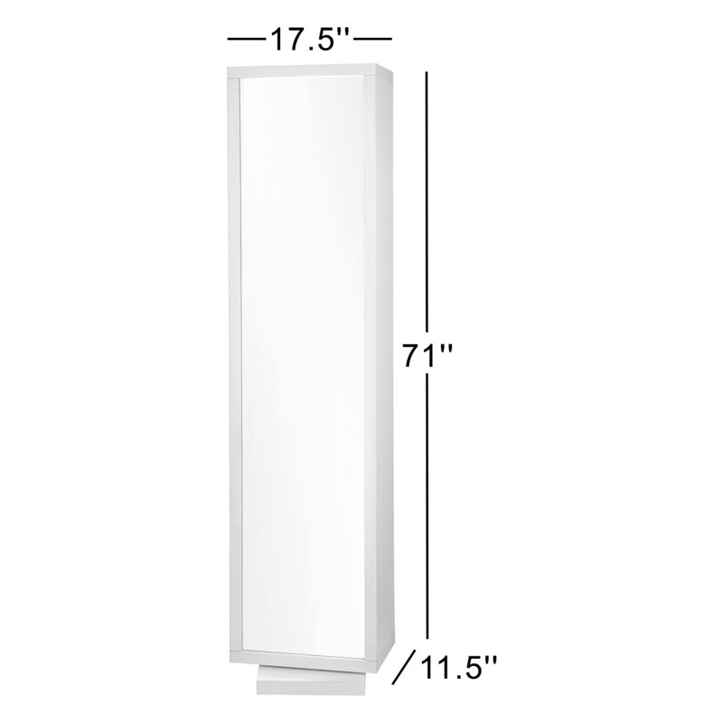 Tour de rangement en lin l 17,5 "x H 71" Alyha, Blanc