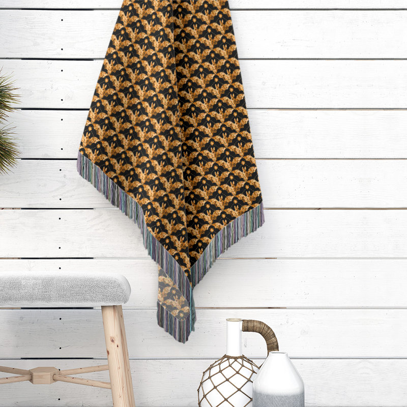 Hand Woven Throw Blanket, 60" W x 50" L