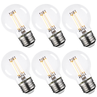 5.5W (60W Eqv.) G16.5 LED Light Bulbs, Dimmable LED Round Vanity Light Bulbs, 2700K Clear Glass, 500lm, E26 Base