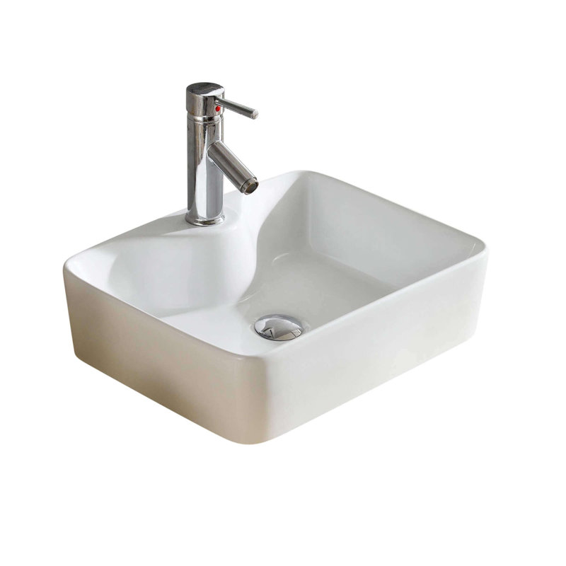 Modern Ceramic Square Vessel Bathroom Sink