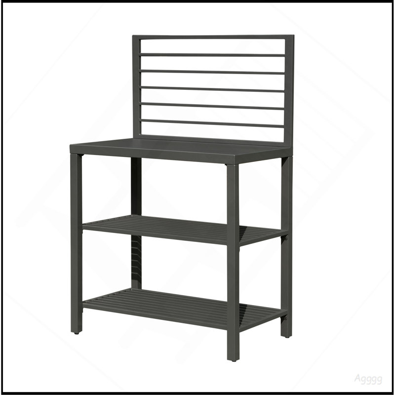 Îlot de cuisine extérieur avec rangement, îlot de cuisine en aluminium avec support de rangement double, centre de bar autoportant avec housse de protection intérieur extérieur
