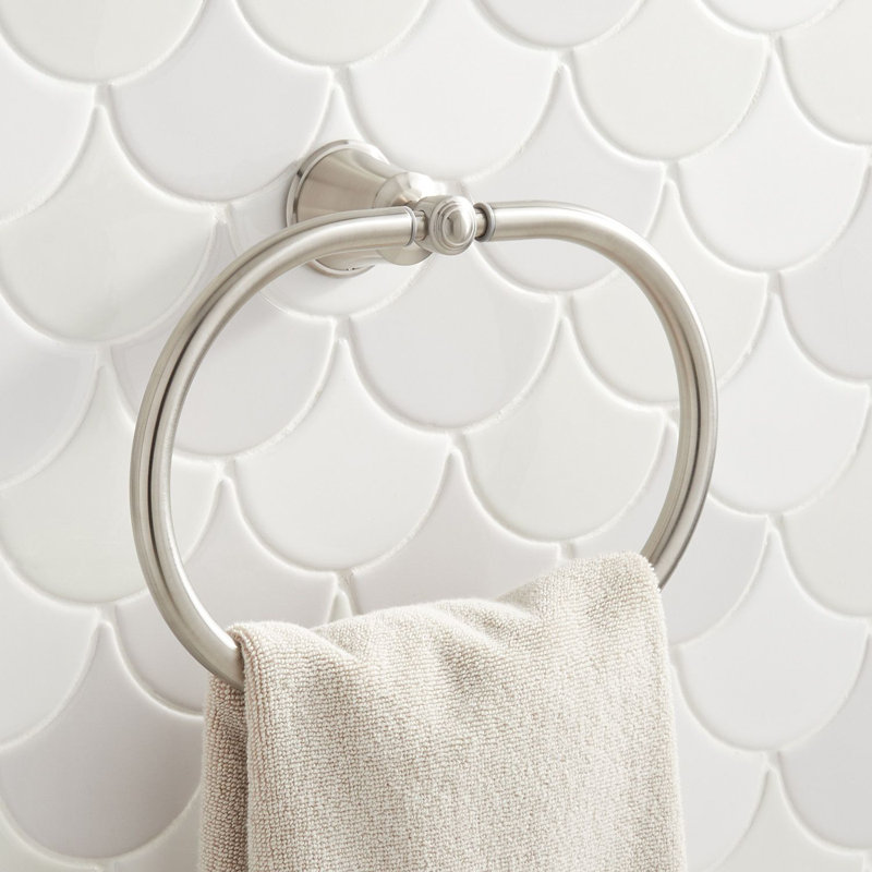 Cooper Collection Wall-Mount Towel Ring, Brushed Nickel