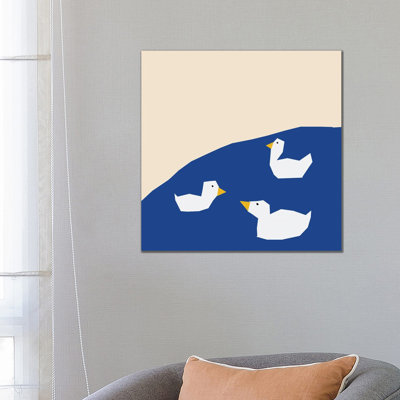 Geese On The Water by Art Mirano - Wrapped Canvas Painting
