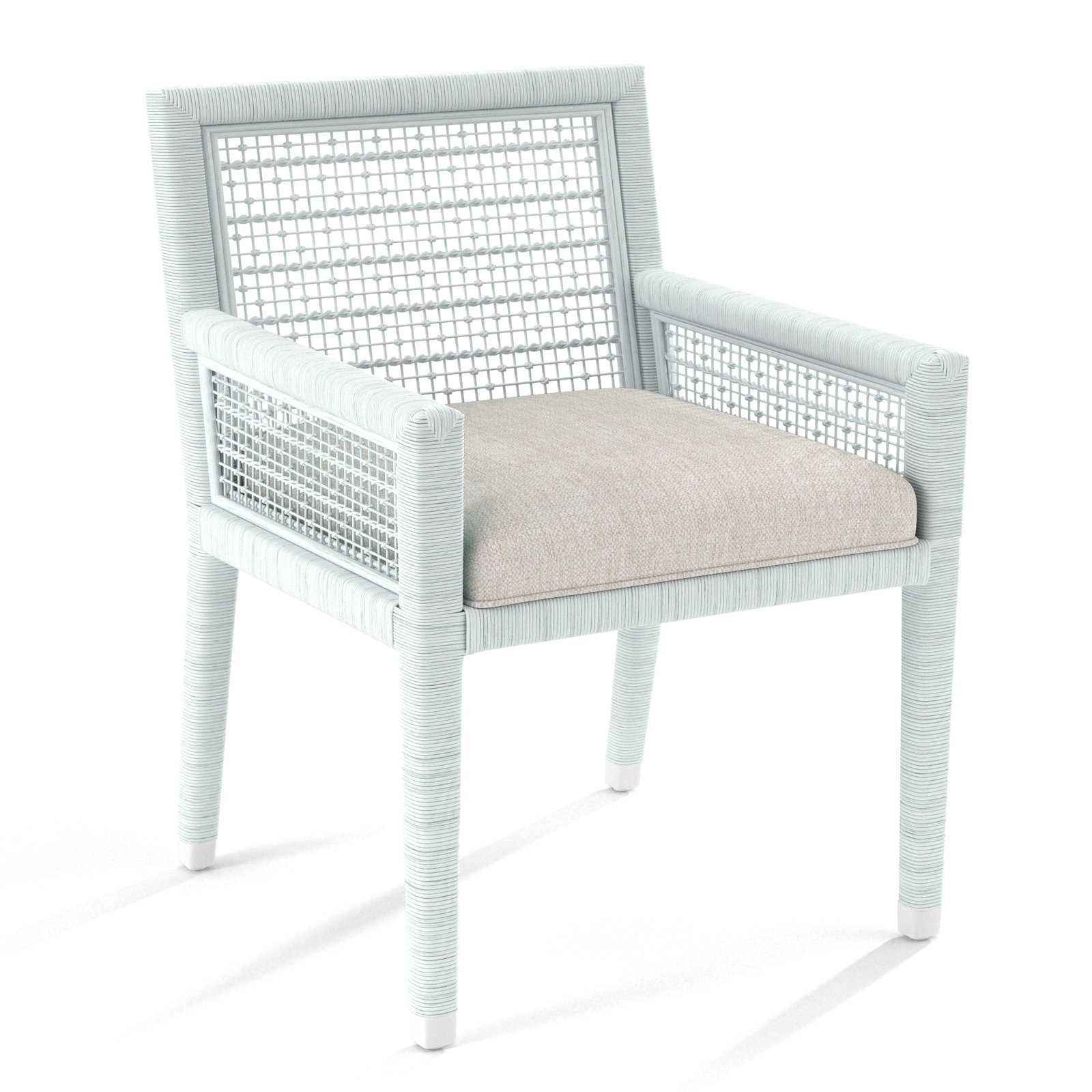 Glinda Dining Armchair, White Sugar Performance; 0863-91, Frost White
