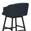 Tabouret de bar pivotant Kazuya bleu orageux en similicuir, hauteur comptoir ou bar-2087984477