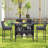 Wicker Bar Set with 4 Stools & Outdoor Bar Table-1281852467
