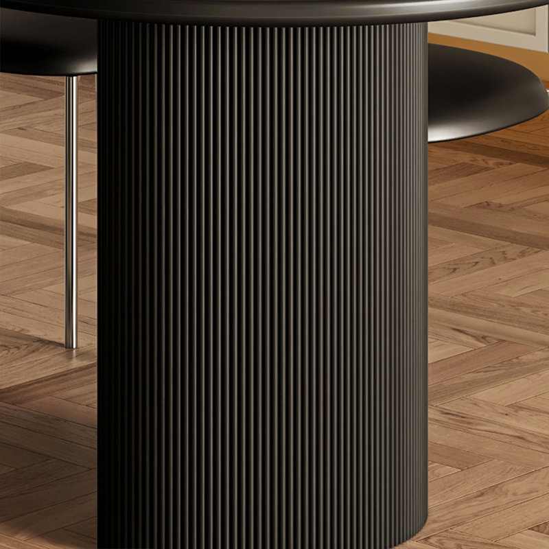 Table de salle à manger ovale noir mat, H 29,52 po x L 62,99 po x l 31,49 po 