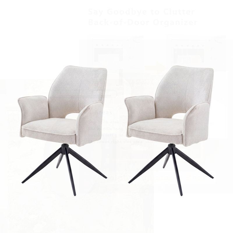 Ensemble de 2 chaises de salle à manger rotatives modernes, dossier confortable et rembourrage doux pour la cuisine, le salon et le bureau personnel