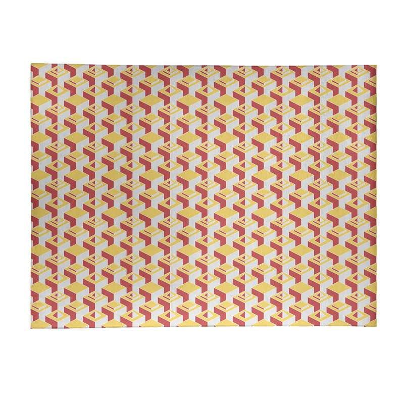 Tapis de zone jaune/rouge light skyscrapers, Rectangle 9 pi x 12 pi