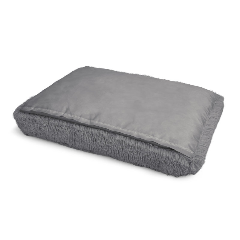 Shaggy Fur On Top & Band With Oxford Non-Slip Backing., 4" H x 30" W x 42" D, Dark Grey